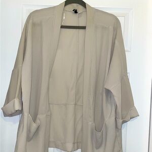 H&M Cream 3/4 Sleeves, Opened Blazer (No Buttons)